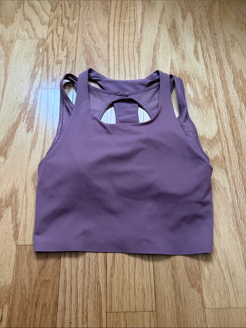 lululemon athletica clay color High-Neck Crop Tank with pads